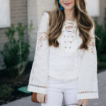White Lace-up Crochet Top