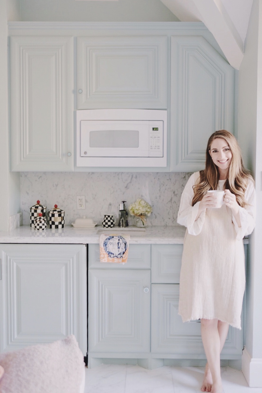 french blue kitchen cabinets | Miss Madeline Rose