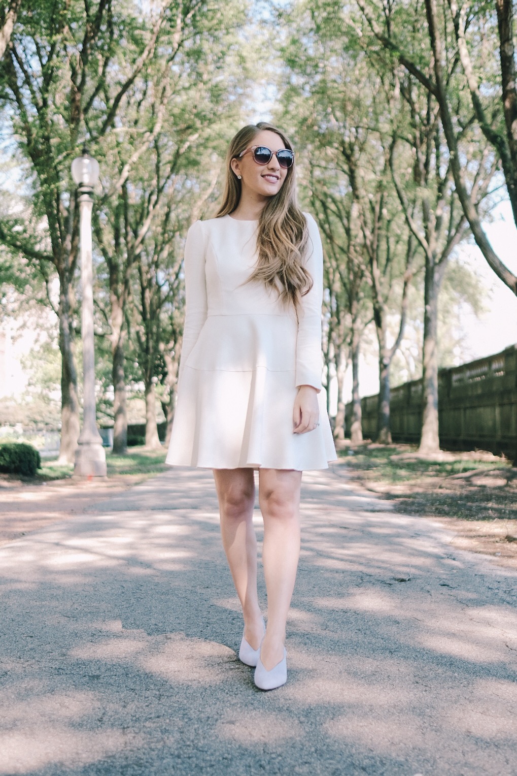 Cream dress for fall | Miss Madeline Rose