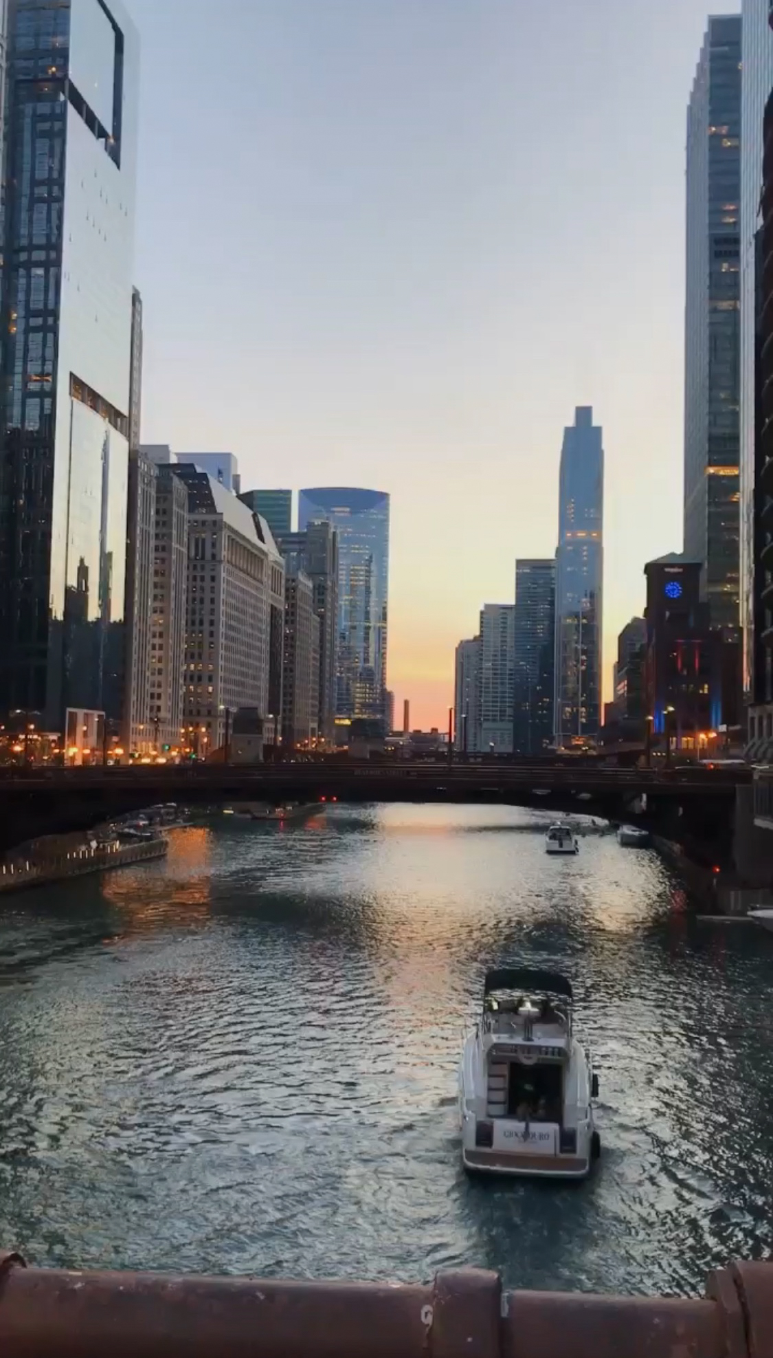Chicago River at sunset | Miss Madeline Rose