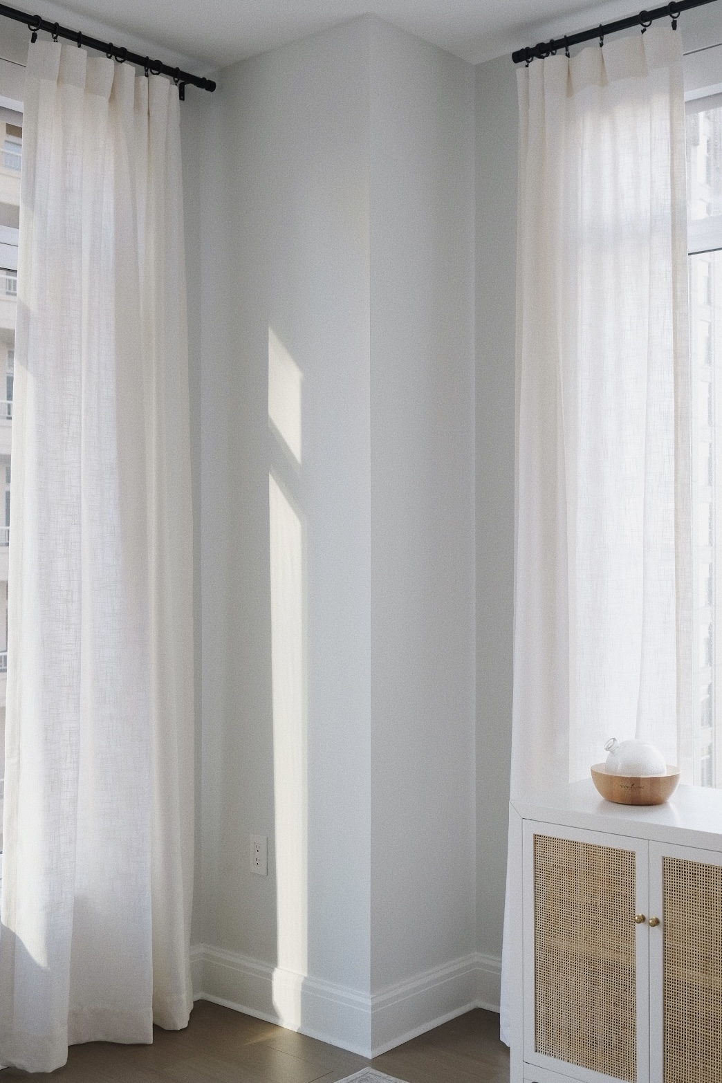 light and airy faux linen curtains | Miss Madeline Rose